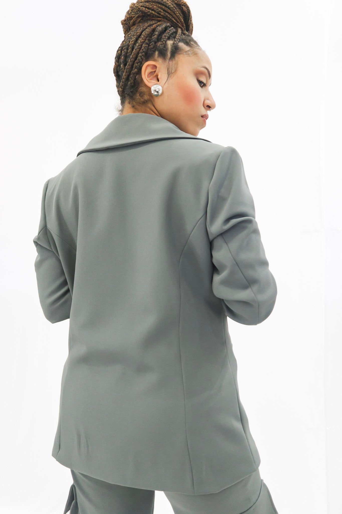 Blazer Feminino Cinza Intenso Yebo
