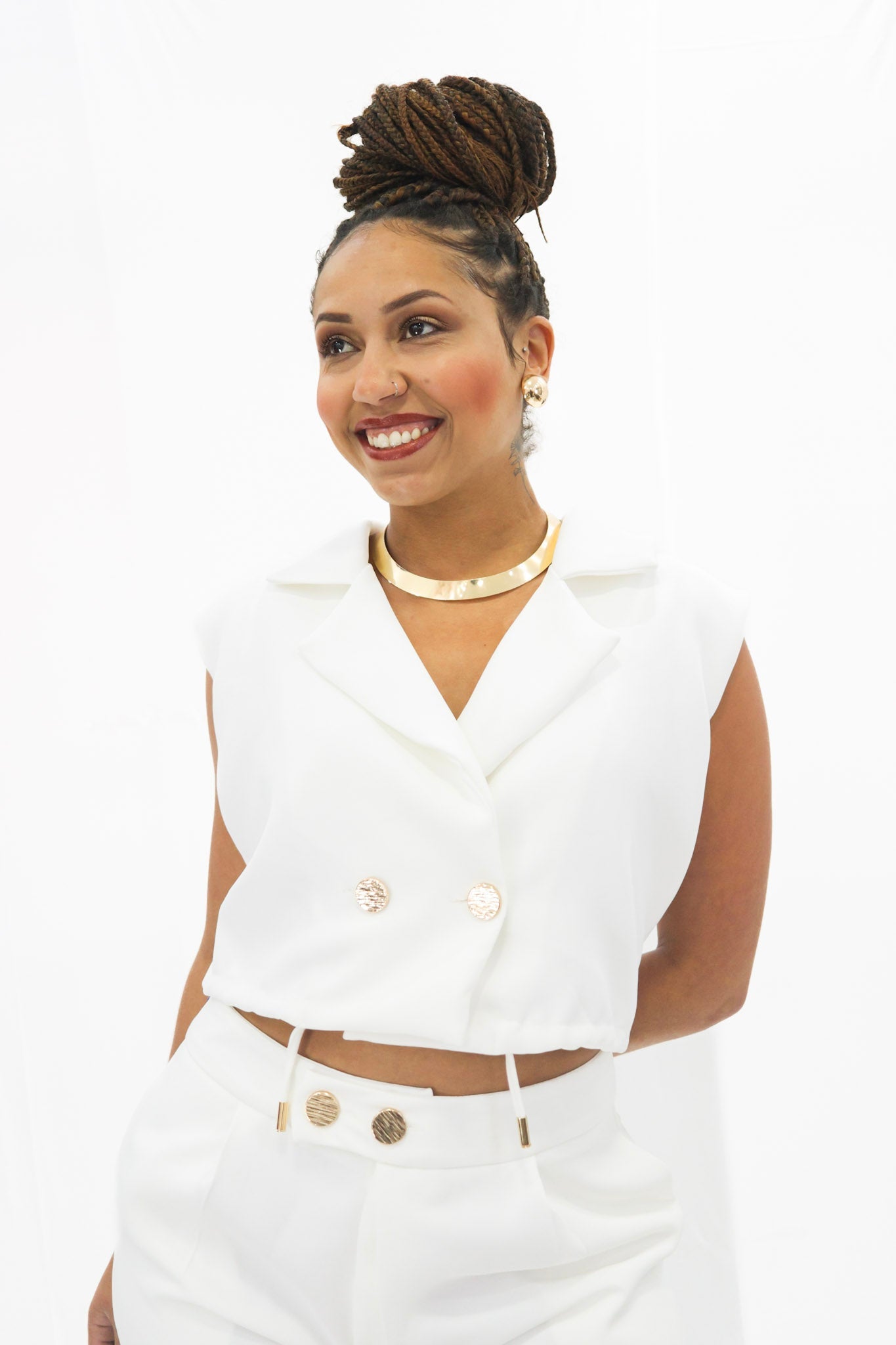 Colete Feminino Cropped Cinza Intenso Yebo