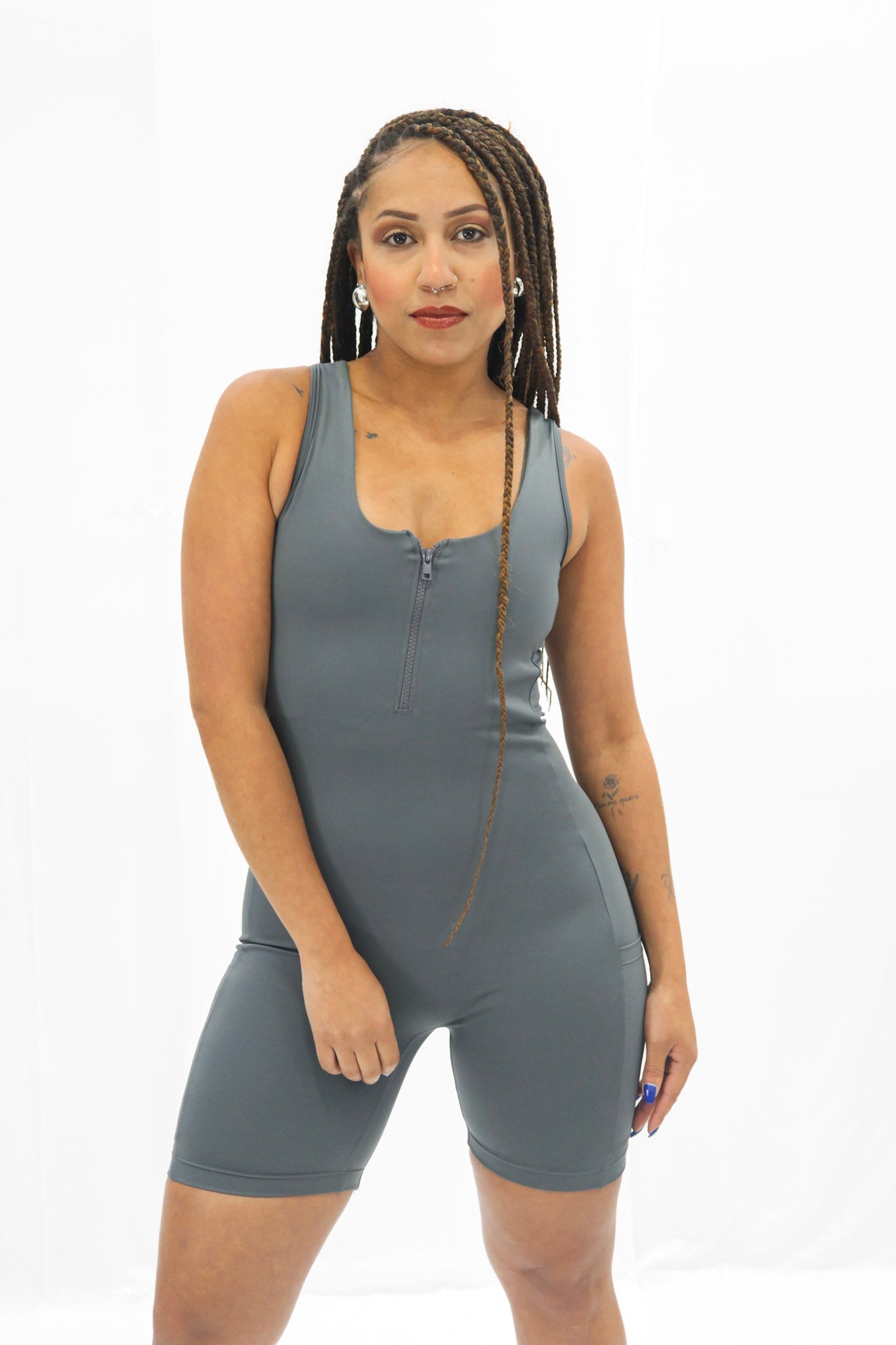 Macaquinho Fitness Feminino com Zíper Yebo