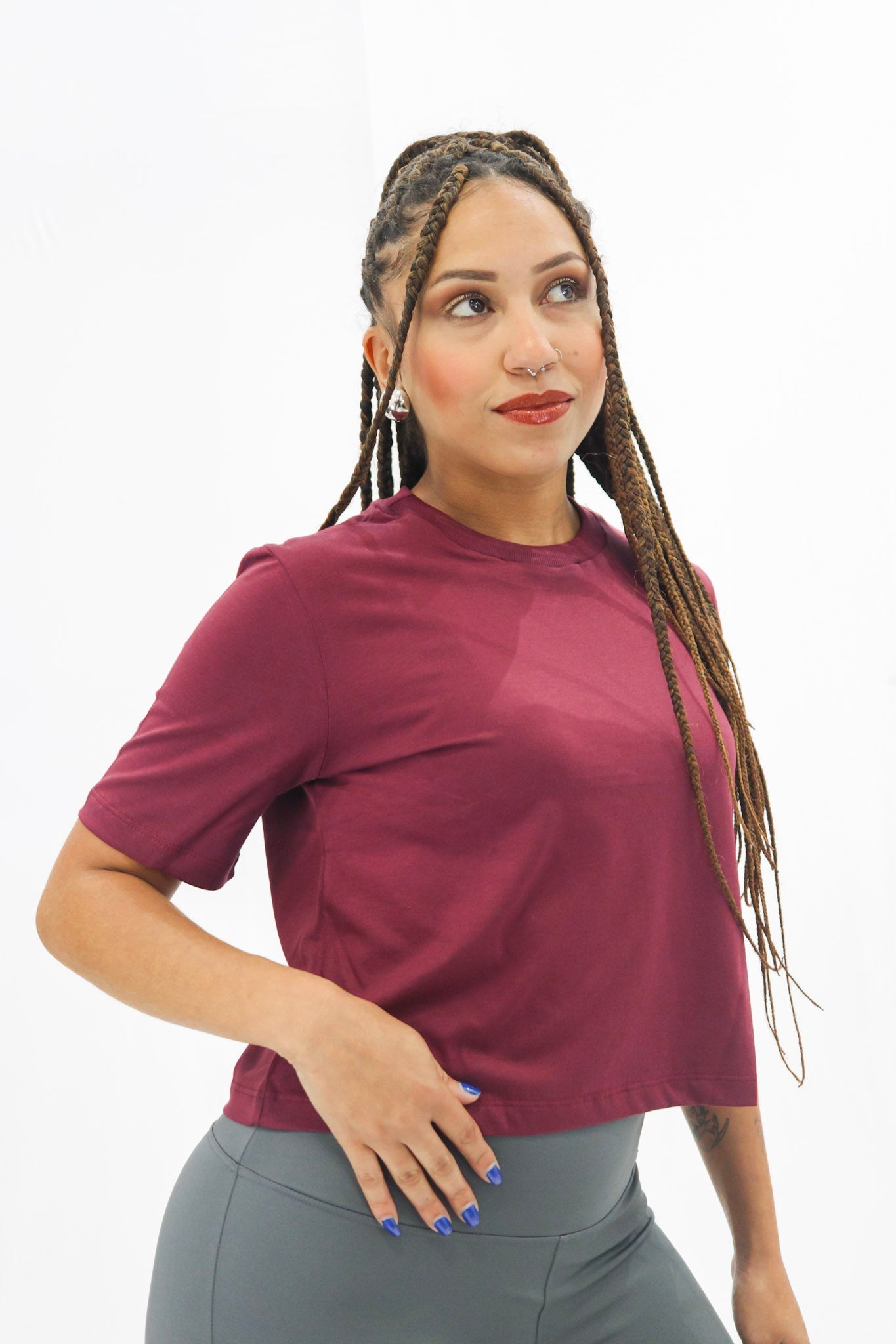 T-shirt Feminina Casual Premium - Cotton Pima Slim Yebo